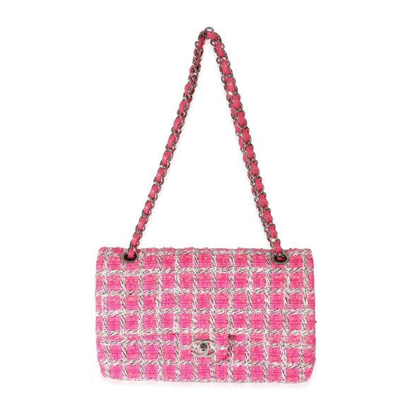 Chanel Pink Tweed Medium Classic Double Flap - Picture 7 of 8